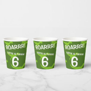 Gobelets En Papier T-rex dinosaures thème enfant tasses de fête d'ann