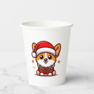 Gobelets En Papier T-shirt classique de Noël Corgi