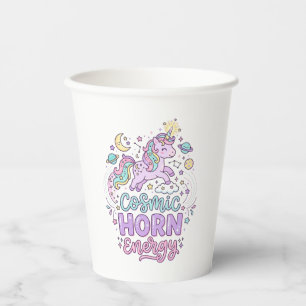 Gobelets En Papier T-shirt graphique pastel mignon énergie corne cosm