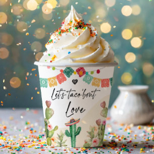 Gobelets En Papier Taco Bout Love Fiesta Aquarelle Cactus Douche