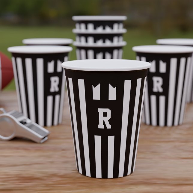 Gobelets En Papier Tailgate Party Football Référenceur Stripes Cups P (Créateur téléchargé)