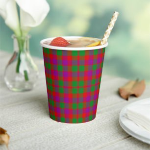 Gobelets En Papier Tartan régional écossais vintage de Glasgow
