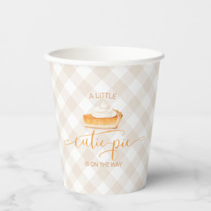 Gobelets En Papier Tarte au potiron Cutie Pie plaid automnal Baby Sho