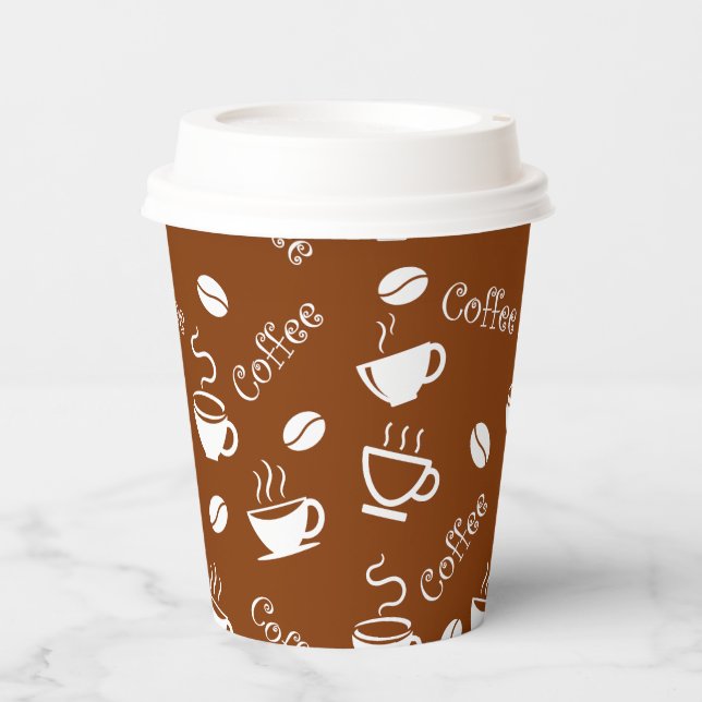 Gobelets En Papier Tasse à papier avec motif à café (Recto)