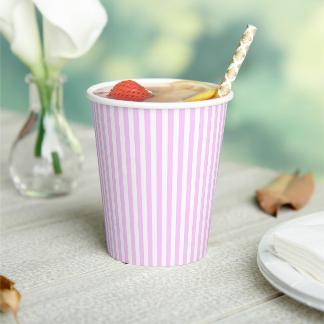 Gobelets En Papier Tasse à papier Lilac Stripe (Insitu)