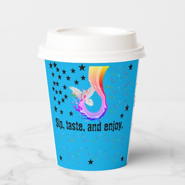 Gobelets En Papier Tasse à papier réutilisable écologique avec Lid-Pe (Recto)