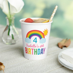 Gobelets En Papier Tasse blanche pour fête d'anniversaire de filles S