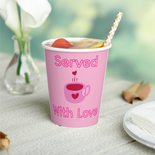 Gobelets En Papier Tasse de café servie avec amour (Insitu)