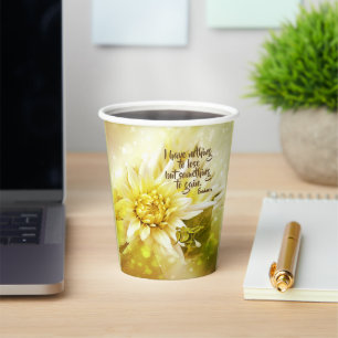 Gobelets En Papier Tasse de fête au chrysanthème avec citation