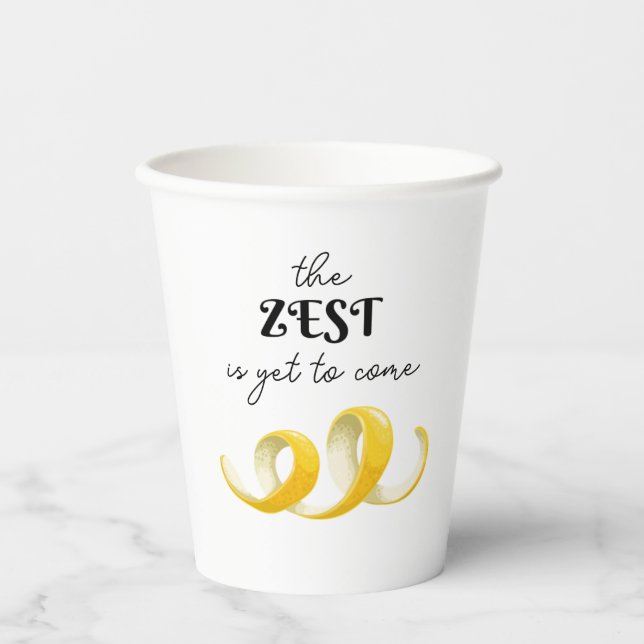 Gobelets En Papier Tasse de fête Zeste de Citron (Recto)