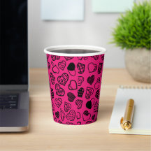 tasse de papier floral rose