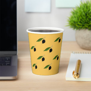 Gobelets En Papier Tasse en papier à thème oléicole