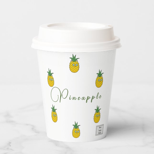 Gobelets En Papier Tasse en papier ananas (Recto)