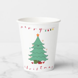 Gobelets En Papier Tasse en papier Arbre de Noël Kawaii