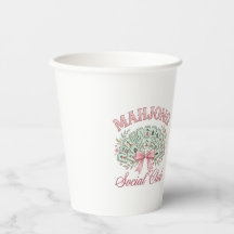 Tasse en papier avec nœud du Club Social de Mahjon