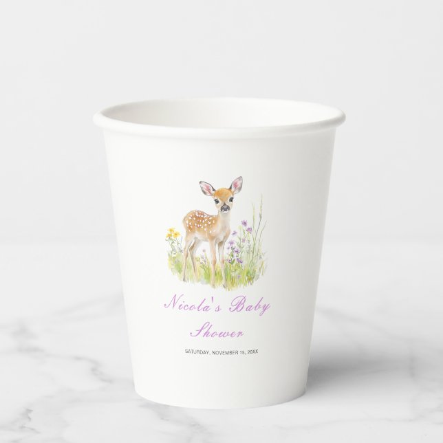 Gobelets En Papier Tasse en papier Baby shower Spring Deer (Recto)