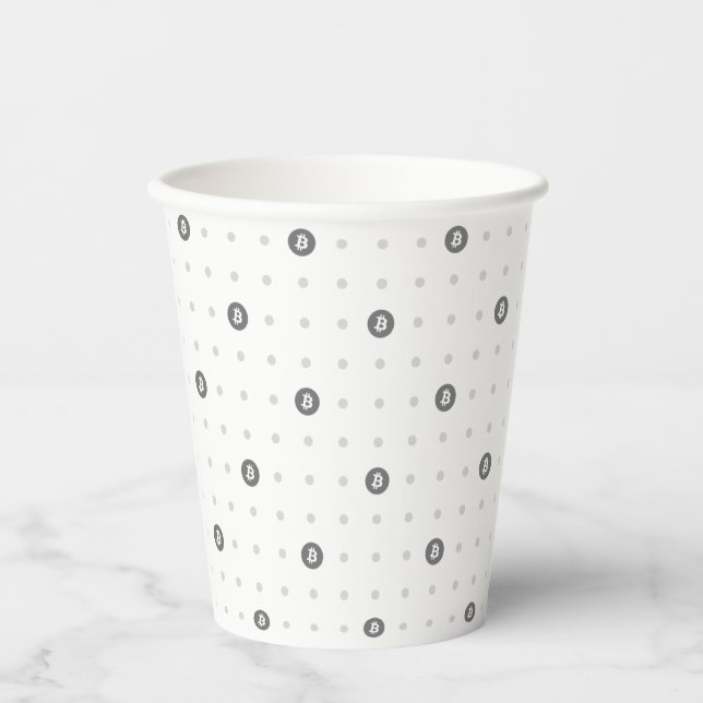 Gobelets En Papier Tasse en papier Bitcoin Polka Dot 8oz (Recto)