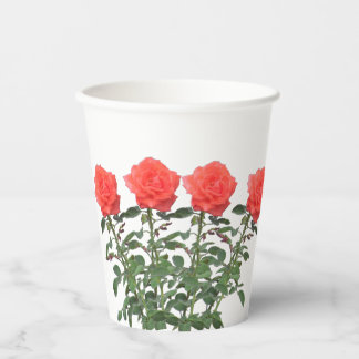 Gobelets En Papier Tasse en papier - Bouquet de roses roses