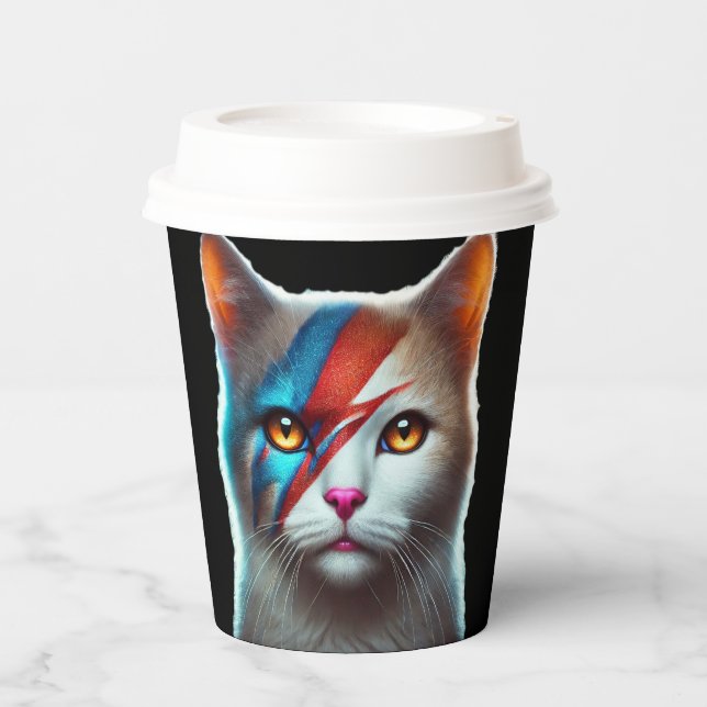 Gobelets En Papier Tasse en papier chat cool. (Recto)