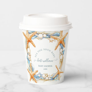 Gobelets En Papier Tasse en papier Chix coastal sea you soon baby sho