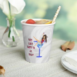 Gobelets En Papier Tasse en papier de fille de fête
