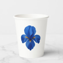 Tasse en papier - Fleur d'Iris Bleu