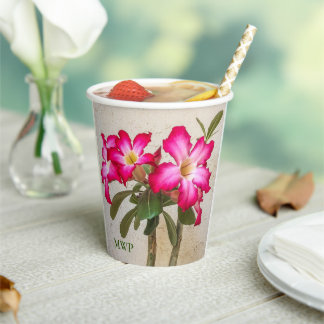 Gobelets En Papier Tasse en papier Fleurs Roses du désert