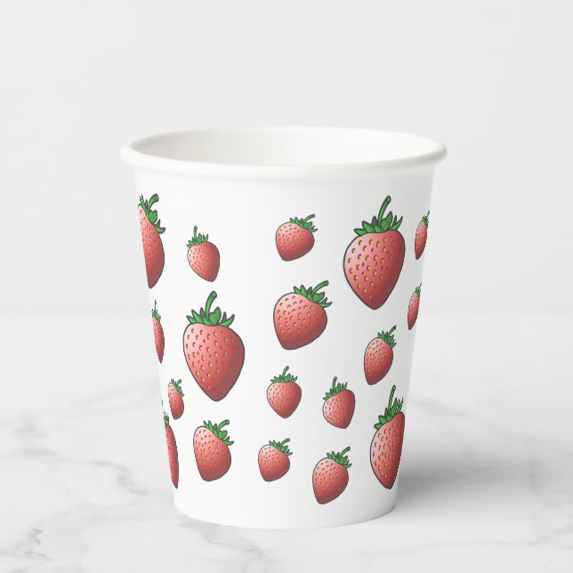 Gobelets En Papier Tasse en papier fraise (Recto)