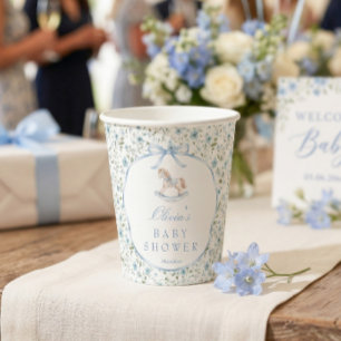 Gobelets En Papier Tasse en papier Garçon Baby Shower Cheval à Bascul
