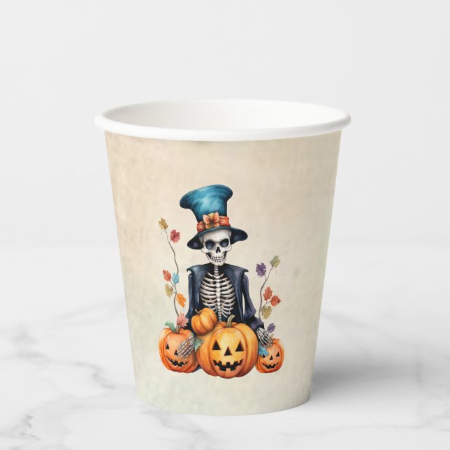Gobelets En Papier Tasse en papier Halloween Skeleton (Recto)