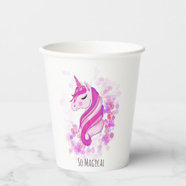Gobelets En Papier Tasse en papier Licorne (Recto)