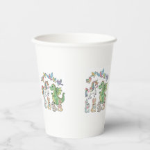> Tasse en papier Licorne & Dragon pour l'anniver