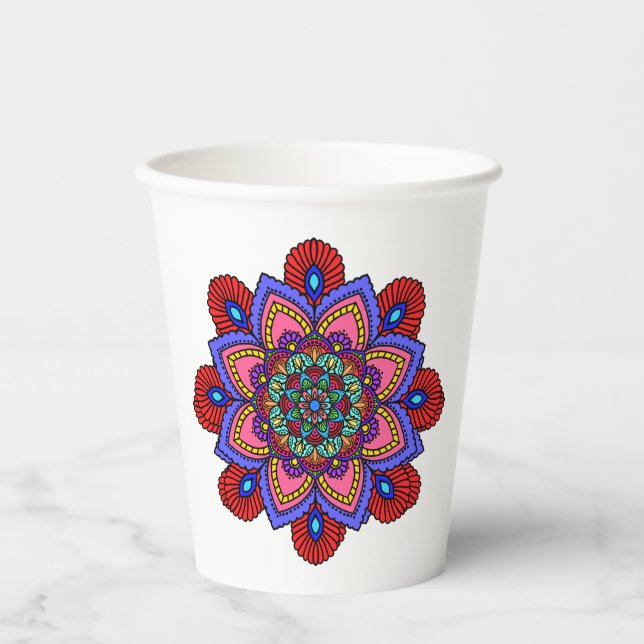 Gobelets En Papier Tasse en papier Mandala (Recto)