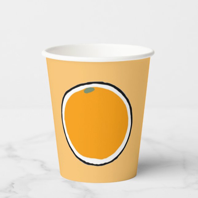 Gobelets En Papier Tasse en papier orange (Recto)