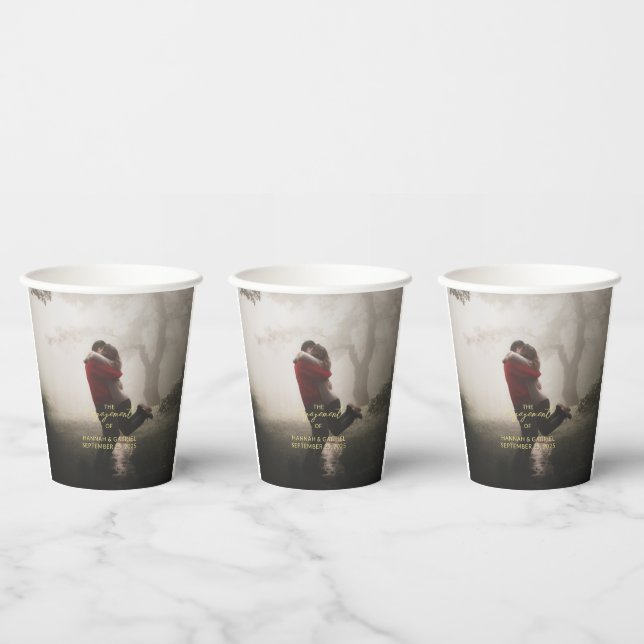 Gobelets En Papier Tasse en papier photo pour fête de fiançailles de  (Multi)