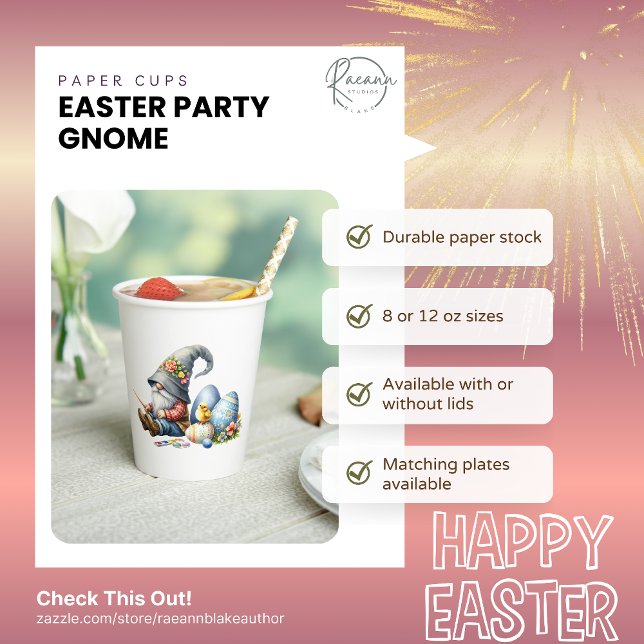 Gobelets En Papier Tasse en papier pour fête de Pâques (Créateur téléchargé)