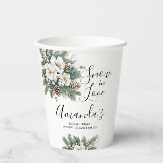 Gobelets En Papier Tasse en papier pour la douche de mariée d'hiver S