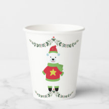 Tasse en papier pour les fêtes minimalistes avec f