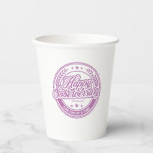 Tasse en papier rose Loosid Soberversary