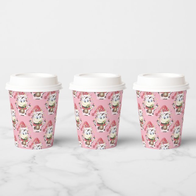 Gobelets En Papier Tasse en papier rose motif de vache de Noël avec c (Multi)