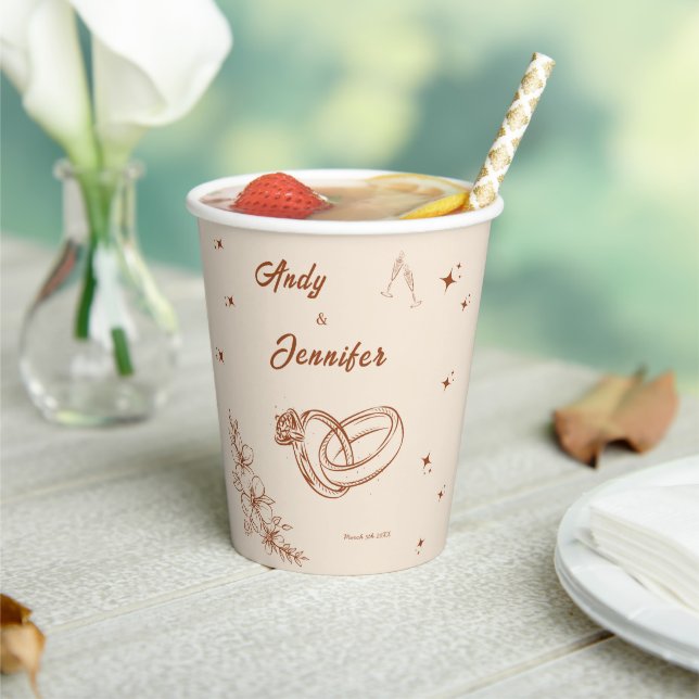 Gobelets En Papier Tasse en papier Rustique Café Mariage (Insitu)