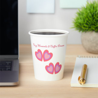 Gobelets En Papier Tasse Moments de café & Rêves de café