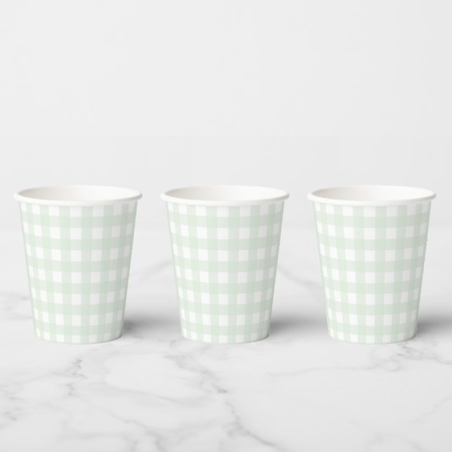 Gobelets En Papier Tasse papier En vichy verte (Multi)