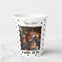 Tasse personnalisée avec photo et pois noirs pour