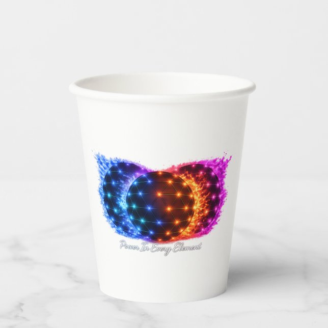 Gobelets En Papier Tasse Puissance dans chaque élément - Géo Énergie  (Recto)