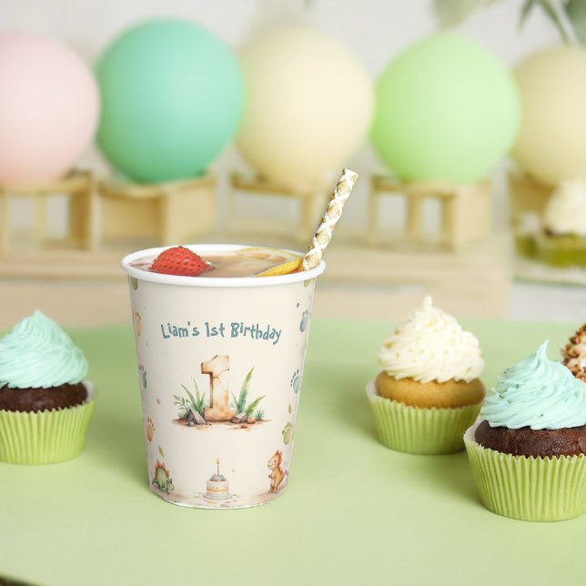 Gobelets En Papier Tasses à papier pour le premier anniversaire de Di (Créateur téléchargé)