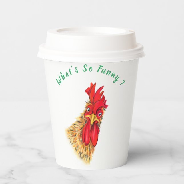 Gobelets En Papier Tasses de papier amusantes surprises Rooster - Tex (Recto)