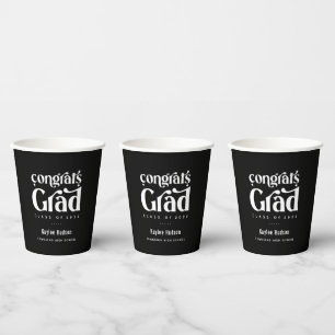 Gobelets En Papier Tasses de papier Retro Type Graduation Party