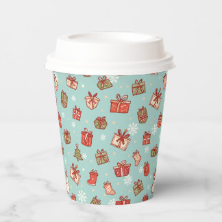 Gobelets En Papier Tasses en papier à motif de cadeaux de Noël