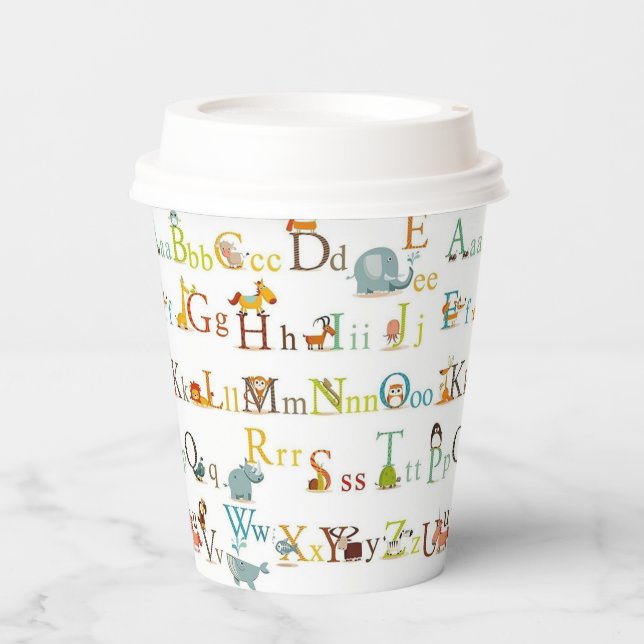 Gobelets En Papier Tasses en papier - Alphabet (Recto)